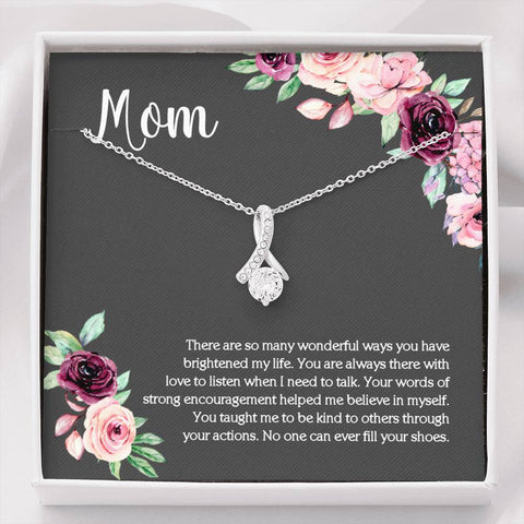 Mom Message Card Necklace No One Can Ever Fill Your Shoes