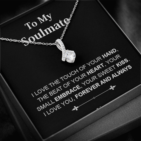 Pendant Necklace On Message Card To My Soulmate Love Forever And Always