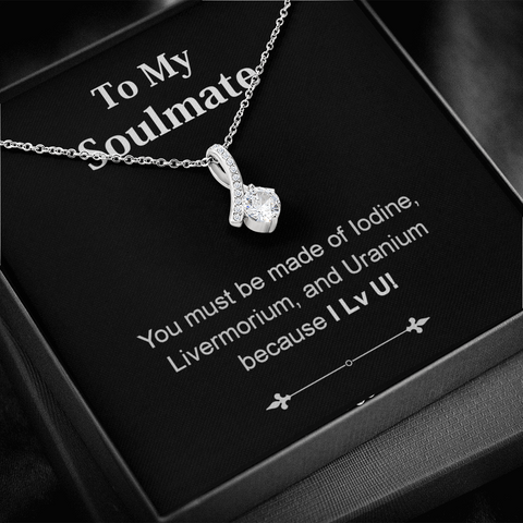 Pendant Necklace On Message Card To My Soulmate Chemist Chemical I Lv U Funny