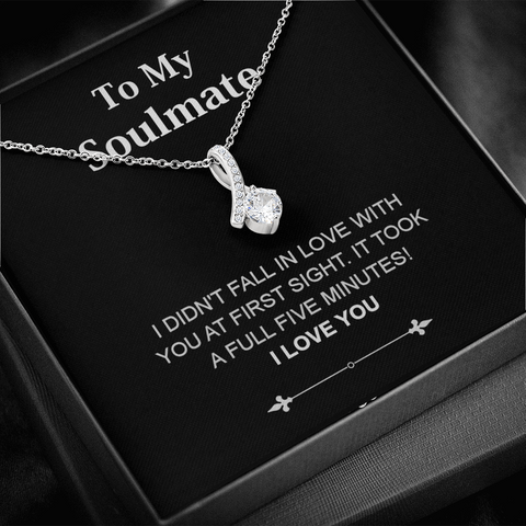 Pendant Necklace On Message Card To My Soulmate Fall In Love At First Sight Funny