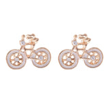 Enamel Bicycle Stud Earrings