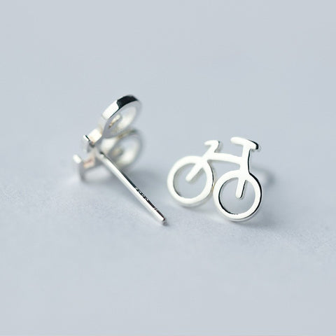 Sterling Silver Bicycle Stud Earrings