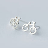 Sterling Silver Bicycle Stud Earrings