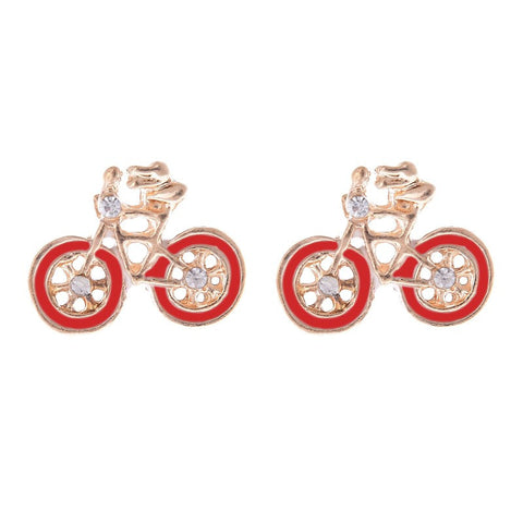 Enamel Bicycle Stud Earrings