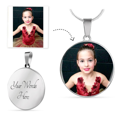 Personalized Round Pendant Photo Necklace With Your Own Picture