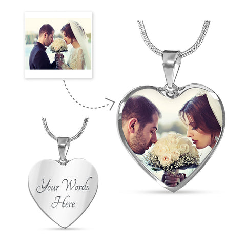 Personalized Heart Pendant Photo Necklace With Your Own Picture