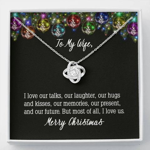 Christmas Message Card Pendant Necklace To Wife I Love Talks Laughter